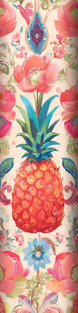 Free pineapple bookmark featuring a middle pineapple